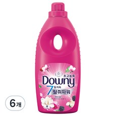 다우니 초고농축 7일지속 탈취파워 섬유유연제 목련과 베리 본품, 1L, 6개