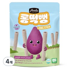 아넬라 유기농 롱떡뻥 자색고구마 롱스틱, 자색고구마맛, 30g, 4개
