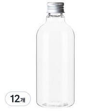 병도매닷컴 AN320 투명 음료용기 알루미늄 실버캡, 320ml, 12개