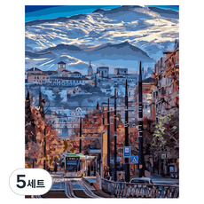 플레이어바웃 DIY 유화 그림그리기 세트 40 x 50 cm, 설산 마을(GX43029), 5세트