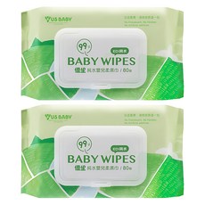 US baby 優生 純水嬰兒柔濕巾 清爽型, 80張, 2包
