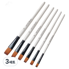 루미온 모두가 화가 붓 6종 세트 화이트, 3세트, 2호, 4호, 6호, 8호, 10호, 12호
