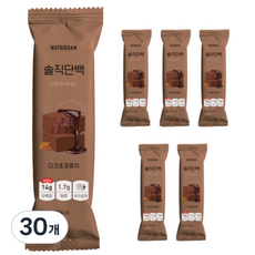 솔직단백 오리지널 다크초코퍼지 단백질바, 30개, 45g