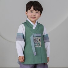 HARANG HANBOK 男童用 桂樹朗 韓服 背心 + 上衣 + 褲子 套組