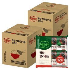 비비고 한달 직화참기름김 12p, 54g, 8개