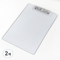 생활의지혜 투명 아크릴 파스텔 클립보드 A4, 블랙, 2개