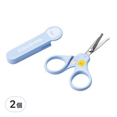 PiYOPiYO 黃色小鴨 嬰幼兒指甲剪刀，安全設計 0+M, 藍色, 2個