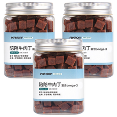 PEPE-RONI 陪陪肉肉 狗零食 牛肉丁 富含omega-3 軟顆粒超好餵, 180g, 3罐