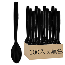 Swan 免洗衛生湯匙 黑色, 1個, 100入