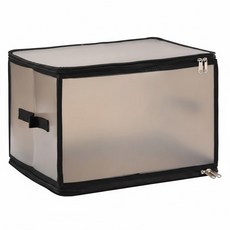 磨砂防潑水可視折疊棉被衣物收納箱/收納袋 30L, 黑色, 1個