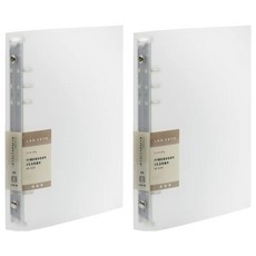 Lan CHYn 連勤牌文具 本色 A5 6孔活頁鐵夾 lcw-6r, 透白, 2入