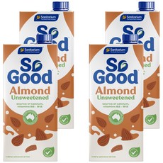 So Good 無糖杏仁奶 高鈣低脂 素食者適用 無乳糖無麩質, 1L, 4瓶
