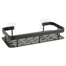 浴室置物架 加厚款四方架 無痕貼, 灰色, 1個