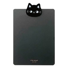 JOY STAR 木質板夾 A4尺寸 貓咪造型, 黑色, 1個