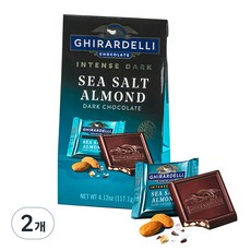 GHIRARDELLI 鷹牌 黑巧克力磚 海鹽杏仁口味, 117.1g, 2袋