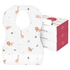 AttiRabbit 不織布防水圍兜, 動物朋友款, 20入, 3盒