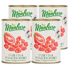 Manfuso 切丁番茄罐頭, 4個, 400g
