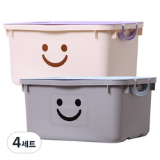 보노하우스 국내 제조 모던 초대형 해피박스, 그레이 + 아이보리, 4개