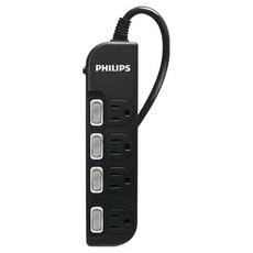 PHILIPS 飛利浦 4開4座延長線 CHP3444BA/96, 1.8m, 黑色, 1條