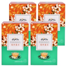 High Tea 紅薑黃蕎麥茶 立體環保茶包 嚴選台灣在地紅薑黃及老薑 烤焙焦香蕎麥 濃郁香氣 口感滑順 不辛辣, 2.2g, 12包, 4盒