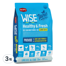 데이스포 전연령 강아지 와이즈 퓨어 라지 소프트사료, 오리, 7.6kg, 3개