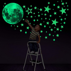 Bomif 夜光月亮星星壁貼, 綠色
