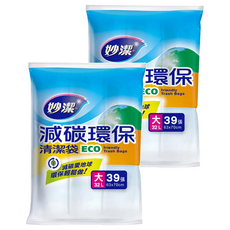 妙潔 減碳環保清潔袋 3捲, 32L, 2包
