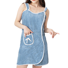 扣環式浴袍, 藍色, 1個