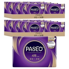 PASEO 精巧手帕紙 4層, 38張, 16包