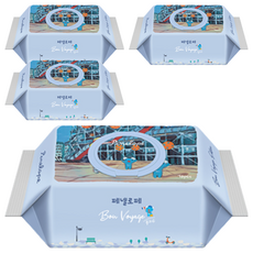 페넬로페 본보야지 퐁피두 저자극 아기물티슈 캡형, 75g, 70매, 4개
