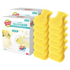 스카치브라이트 향기톡톡 크린스틱 플러스 변기 청소솔 리필 12p, 레몬, 2개