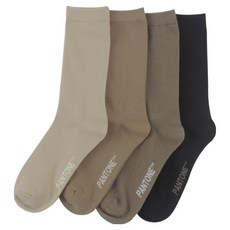 팬톤 여성용 라이크라 뉴트럴 컬러 장목 양말 4족 세트