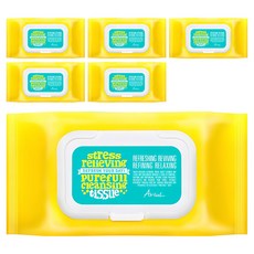 아리얼 스트레스 릴리빙 퓨어풀 클렌징 티슈, 80매입, 6개