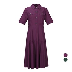 베스띠벨리 여성용 버튼장식 카라 롱 원피스 BIOAF2541