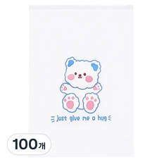마켓감성 투명 소품 지퍼백, 큐티곰, 100개