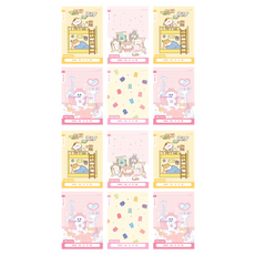 Morning Glory 填充系列 國小1-2年級10格書寫筆記本 B款6入組, 狗床 + 小月亮餅乾 + 棉浴 + 果凍熊圖案, 2組