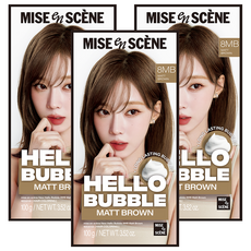 미쟝센 뉴 헬로버블 염색제, 8MB매트브라운, 3개