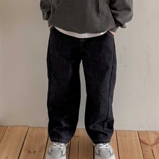 From I 兒童開衩弧形丹寧褲