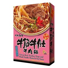 珍苑 紅燒牛筋牛肚牛肉麵, 530g, 1盒