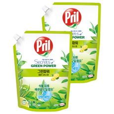 프릴 시크릿 오브 그린파워 주방세제 레몬그라스향, 1L, 2개