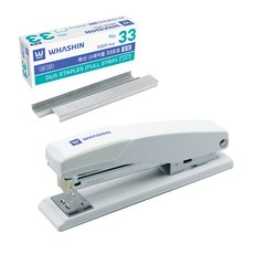 WHASHIN 130 訂書機 + 33號長針, 白色(訂書機), 1套
