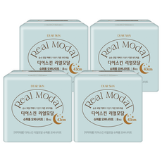 디어스킨 리얼모달 생리대 날개형, 슈퍼롱, 8매입, 4개