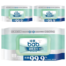 bab 培寶 酒精濕巾 70張/包 超厚型珍珠紋 食品級酒精 EDI超純水 有效抗菌, 1入, 3包