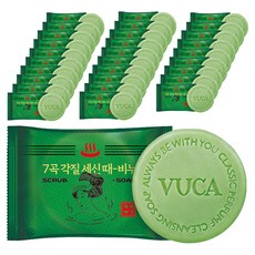 뷰카 7곡 뽀득뽀득 각질 세신 때비누 프레쉬향, 100g, 30개입