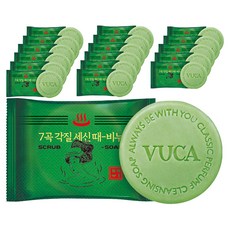 뷰카 7곡 뽀득뽀득 각질 세신 때비누 프레쉬향, 100g, 18개입