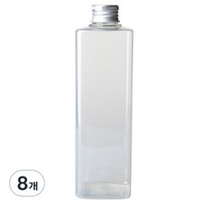 병도매닷컴 DTS350 투명 음료용기 알루미늄 실버캡, 350ml, 8개
