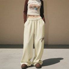 The Flow Commerce 女款波浪字母寬鬆闊腿運動褲