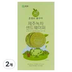 DAEJO F&B Pillnaem 濟州綠茶夾心威化餅, 2個, 80g