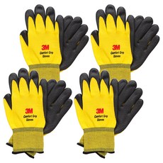 3M 亮彩舒適型止滑耐磨手套 黃色, 黃, 4雙