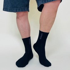 CAPACCI 男士運動無氣墊Logo中筒襪10雙組, 1套, 黑色